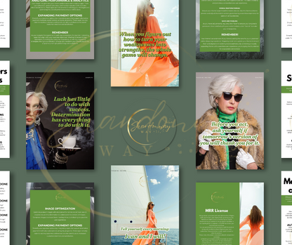 A collage of various magazine covers featuring diverse themes including fashion, motivational quotes, and lifestyle, all in bright and contrasting colors, perfect for inspiring eCommerce success in your Shardonnay Way ✨✨ Setting Up Your Shopify Store.